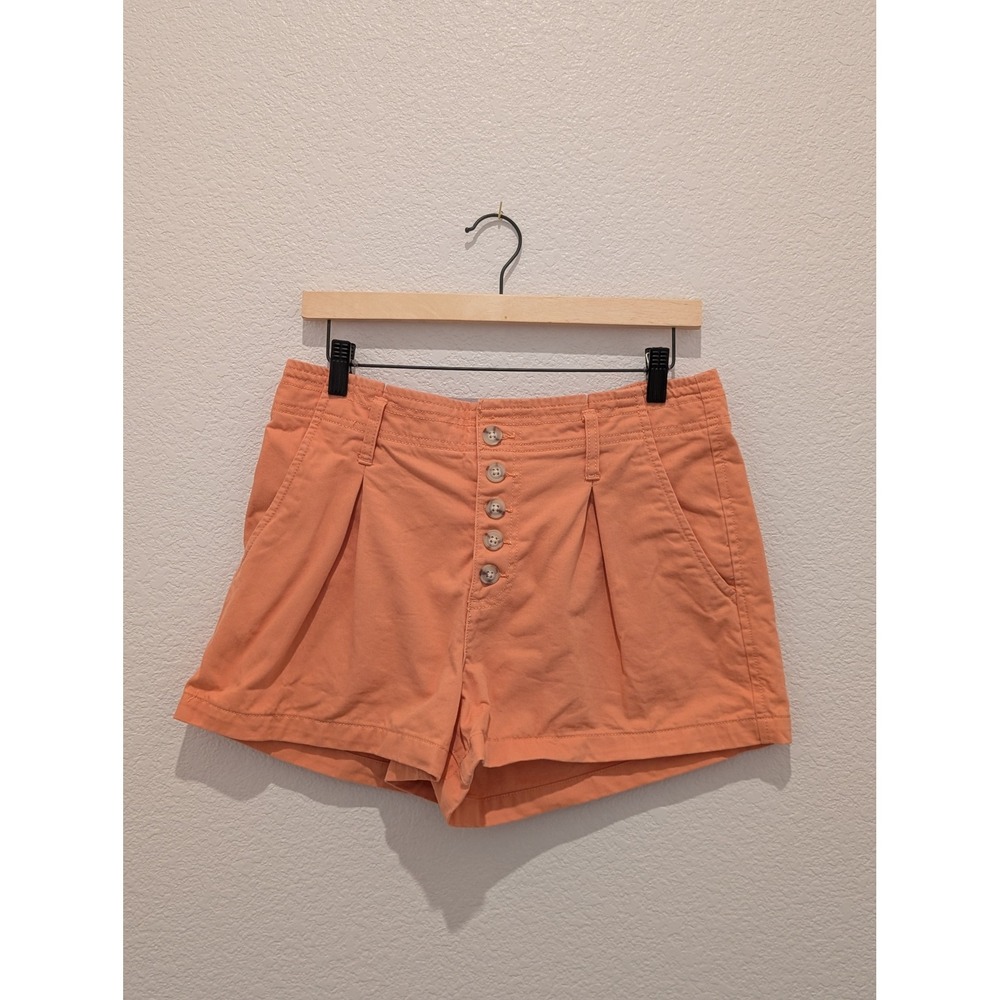 Indigo Rein Orange Button Fly High Waisted Cotton Shorts Size 11/29